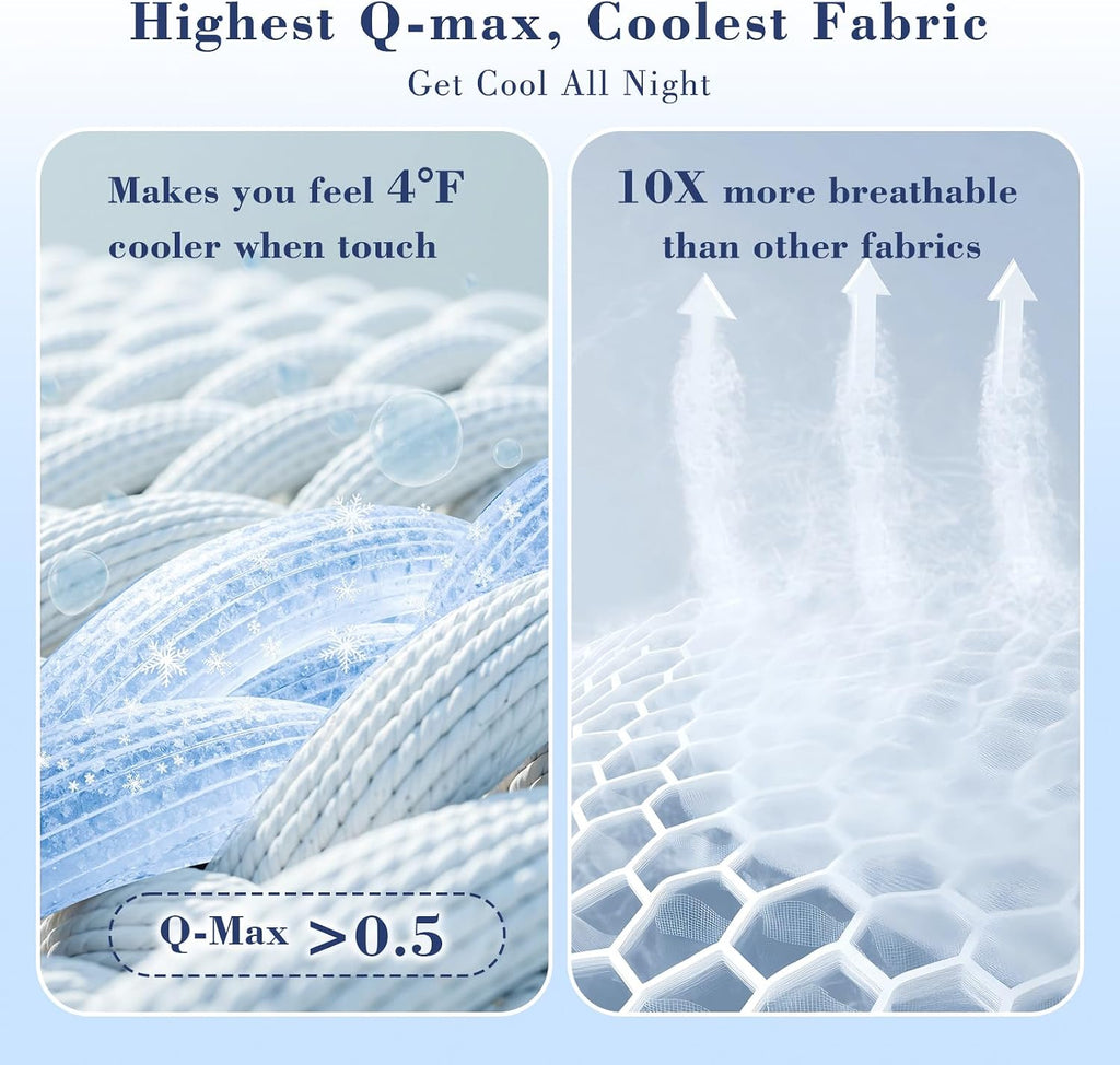 Cooling Comforter Twin XL, Double Sided Cold 90% Nylon Fabric Fabric Cooling Blanket for Hot Sleepers, Q-Max>0.5