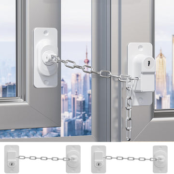 2 Pack)Child Safety Locks, Adjustable Refrigerator Lock with Keys, for Fridge, Cabinets, Drawers, Dishwasher, Toilet