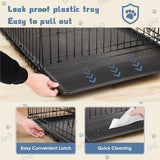 Dog Crate, 30 Inch Medium Size Single Door Dog Cage with Plastic Leak-Proof Pan Tray