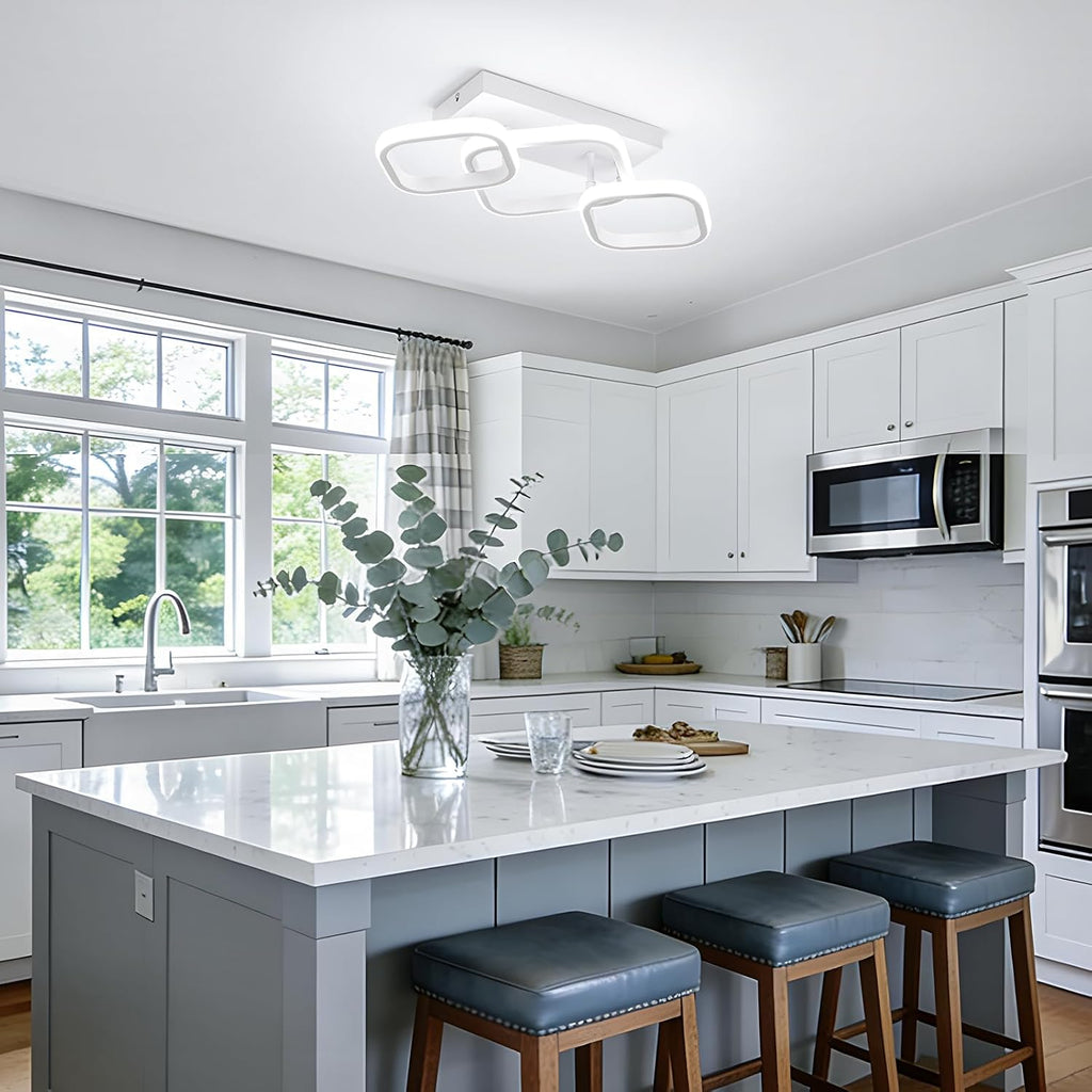 Modern LED Ceiling Light, Hallway Light Fixtures 6000K Cool Light, Kitchen Lighting Fixtures Ceiling, Square LED