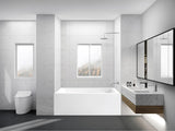 VTAM5432R22D 54-Inch Anti-Skid Acrylic 3-Wall Alcove Tub with Right Hand Drain, Glossy White