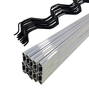 20 Set 6.6 Ft Greenhouse Lock Channel and Spring Wire, Aluminum Alloy Lock Channel and PVC Coated Spring Wires for