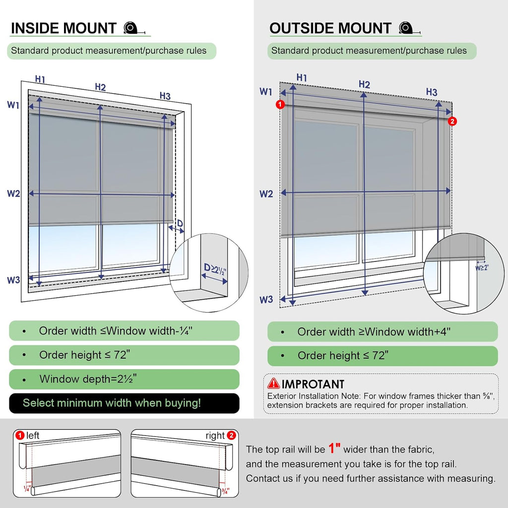 Motorized Blinds with Control cograded, Grey, 23" W x 72" H