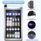 Beverage Refrigerator Cooler -120 Can Mini Fridge Glass Door for Soda Beer or Wi