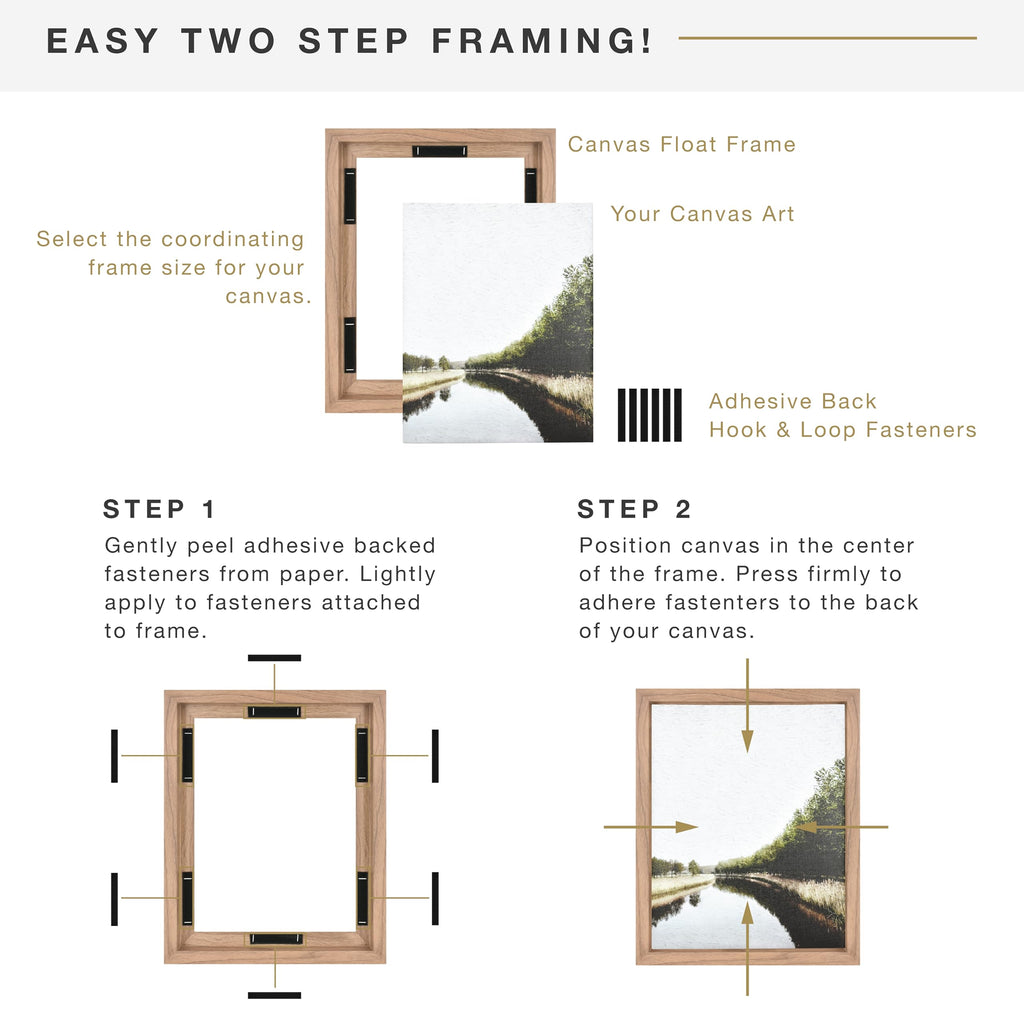 Canvas Float Frame, 16x20, Walnut Woodgrain
