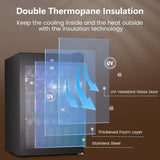37 Bottle Wine Fridge,Freestanding 145 Can Beverage Refrigerator with Smart Temp