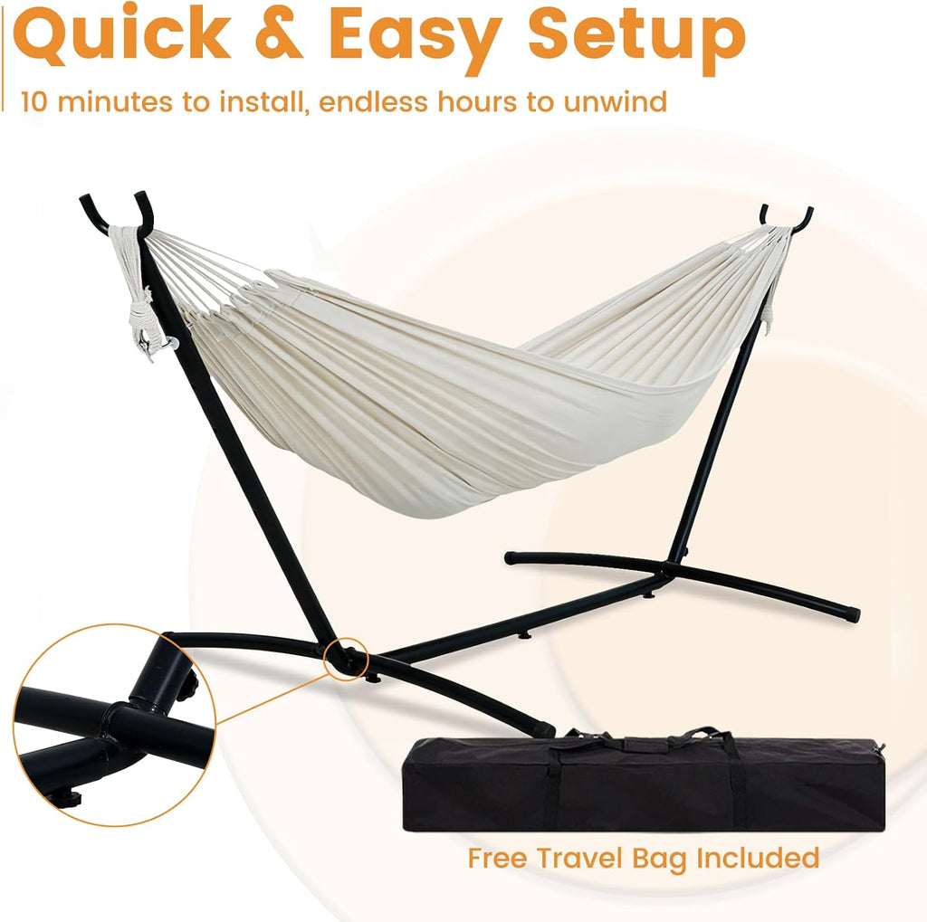 Daze Portable Hammock with Stand, Free Standing Hammocks for Indoor Outdoor Patio Yard, Has a Carrying Bag and