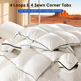 Luxury Winter Queen Down Comforter - 75% White Goose Down & 25% Feather Fill, RDS & Oeko-TEX Certifi