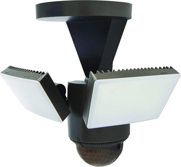 LED Outdoor Motion Sensor Security Floodlight - 1100 Lumens, 180° Detection, Weatherproof Design, Versatile Eave or