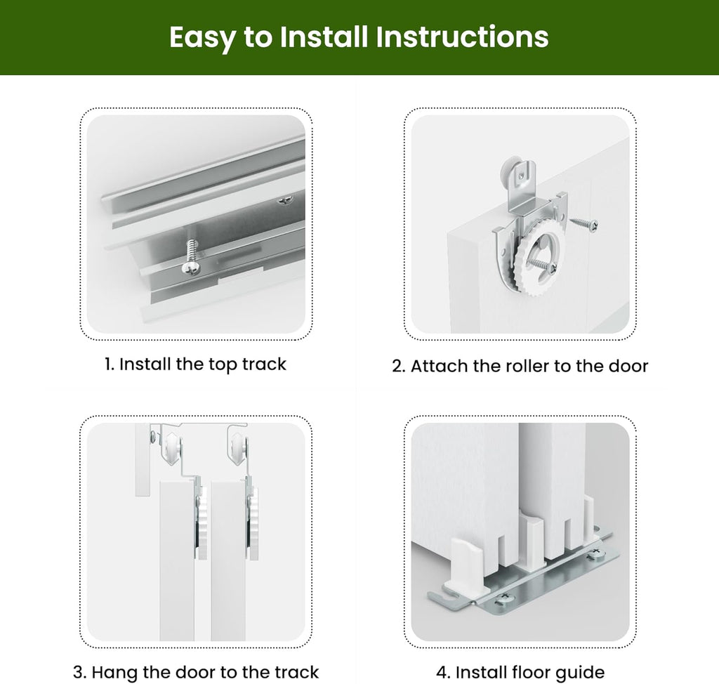 Bifold Doors, Mirror Closet Doors for 30'' x 80" with Sliding Hardware Kit Set, Interior Bi Fold Doo