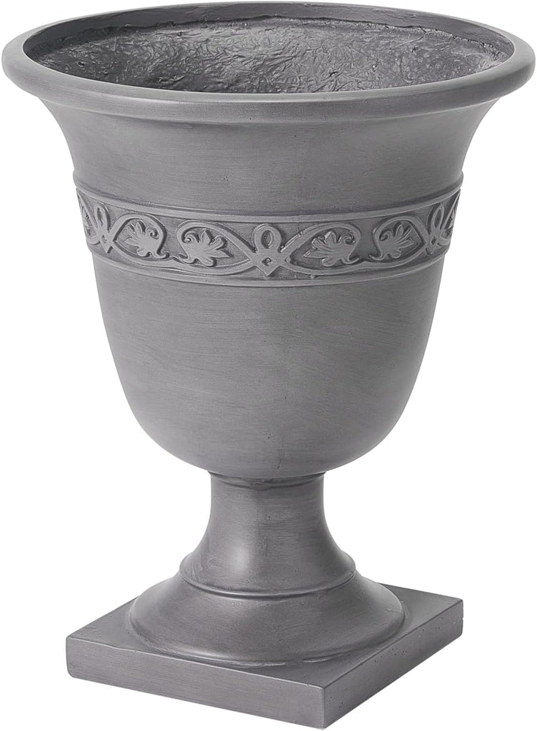 Sical Round Concrete Planter Set of 2, 2 Pack Garden Flower Pot with Drainage Hole, MGO Patio Urn Planter for Outdoor
