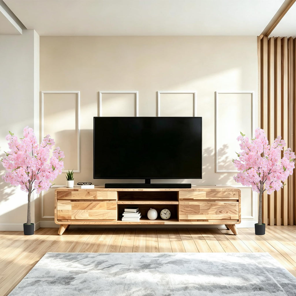4FT/5FT Pink Artificial Cherry Blossom Tree with Pot Wedding Decor