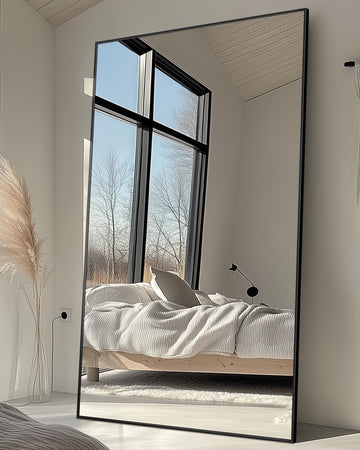 Full Length Mirror, 86"x46" Oversized Floor Mirror Freestanding, Full Body Mirrors Floor Standing Mirror with Stand