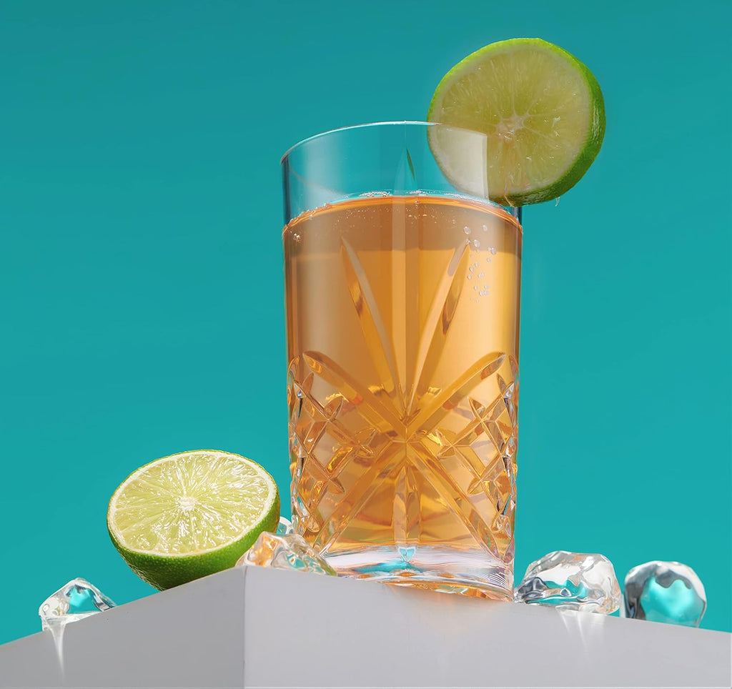 Tall Highball Glasses, Shatterproof and Reusable Acrylic - Dublin Collection, Set of 4