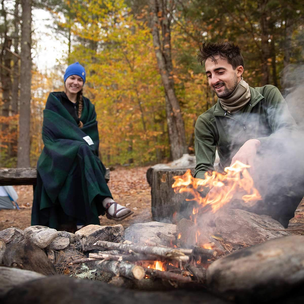 Lodge Twin Blanket - 80% Recycled Wool - Buffalo Plaid - Warm Throw Blanket - Thick - Washable - 65W x 90L - Green