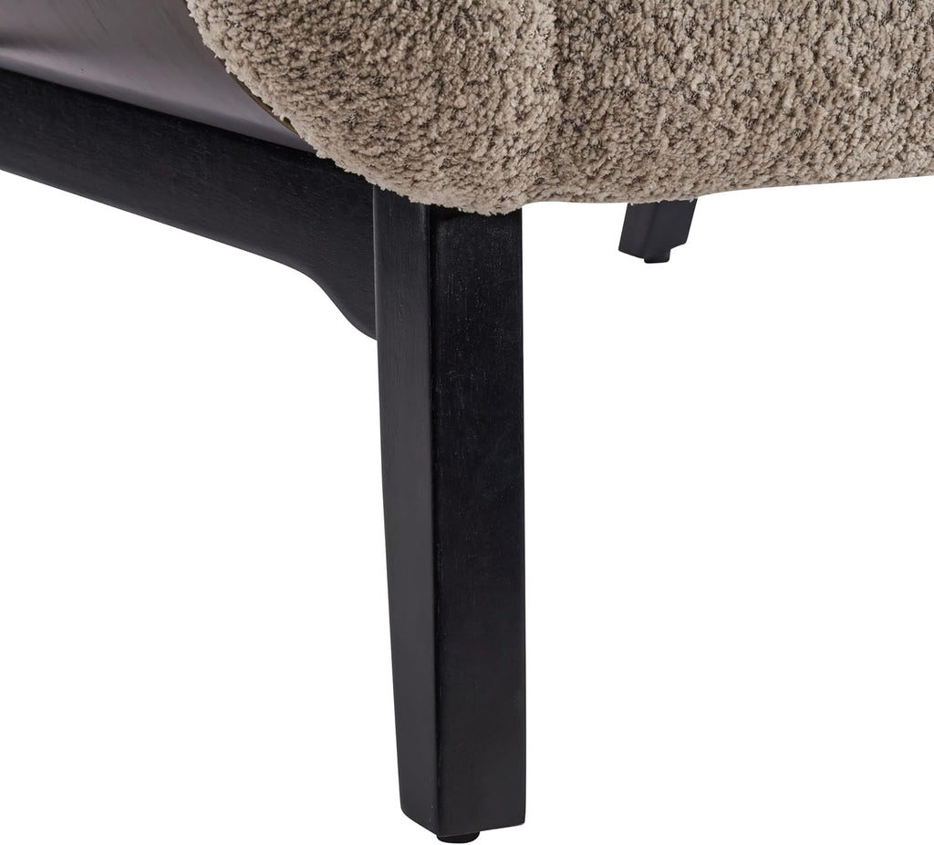 Audrey Modern Fabric Upholstered Accent Chair, Living Room Low Profile Fabric Armchair, Wooden Comfy Reading Chair