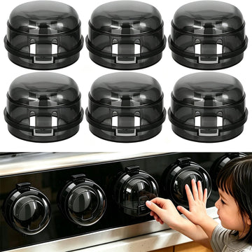 Stove Knob Safety Covers - 6 Pack Heat Resistant Gas Stove Knob Locks Childproof Oven Covers Applicable Pet and Child