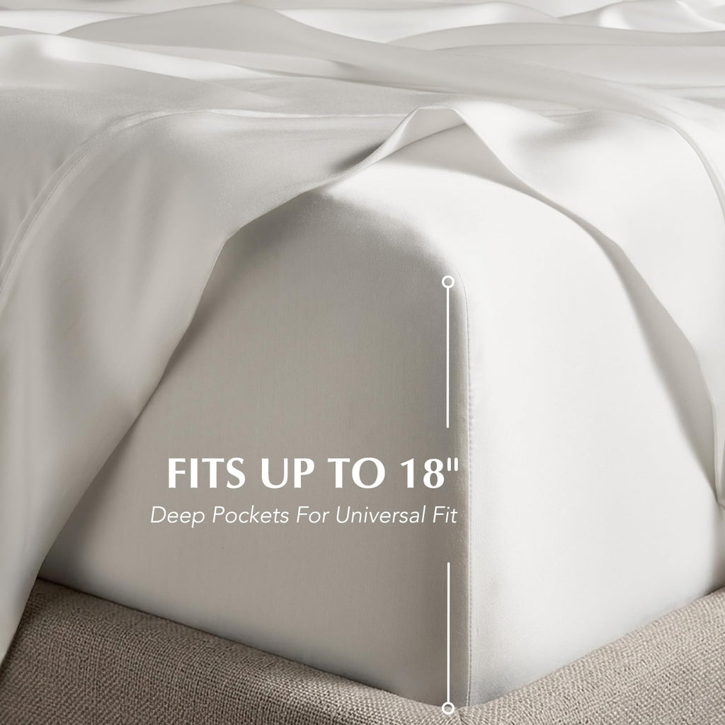 100% Rayon from Bamboo Sheet Set, Bright White