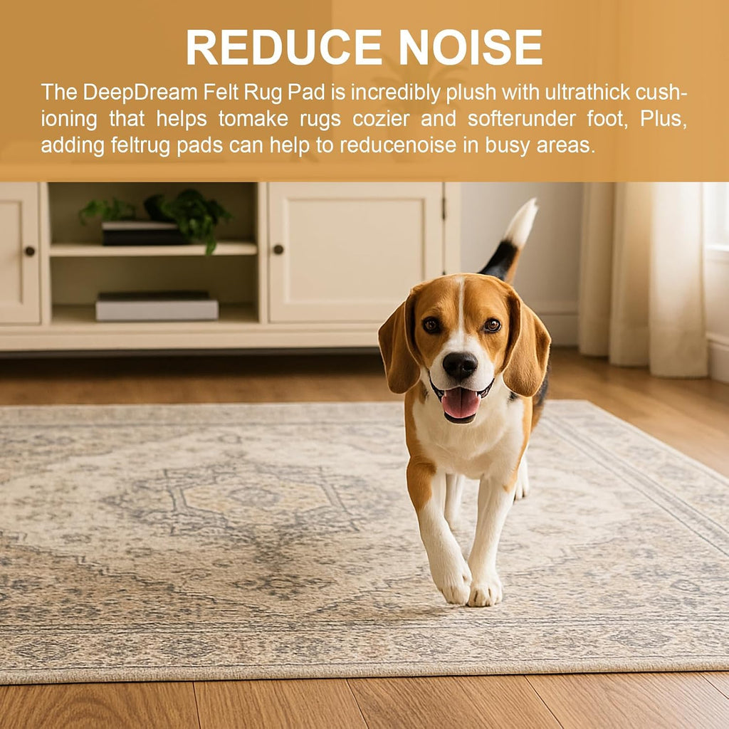 1/4" Thick Felt and Natural Rubber Backing Rug Pad - Non Slip Carpet Gripper for 2 x 8 Ft Area Rugs - Protective - Set of 16