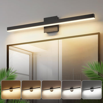 Black Bathroom Vanity Light Fixture Over Mirror 31.5 Inch | ETL Certificated Vanity Lights 5CCT Dimmable Modern
