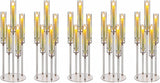 5Pcs Acrylic Candelabra 5 Arms Clear Candle Holder, Elegant Candlestick Holders for Table Centerpieces, Dining Room