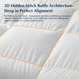 Goose Down Fiber Comforters Oversized Queen Duvet Insert, All Season White Comforter