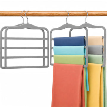 Pants Hangers Space Saving, 4 Pack Hanging Closet Organizers and Storage
