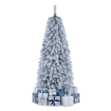 7 Collapsible Snow Flocked Xmas Tree w/ 705 PVC Branch Tips