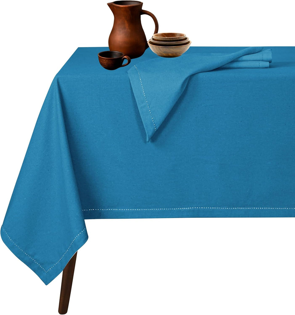 Cotton tablecloth - Turquoise Blue
