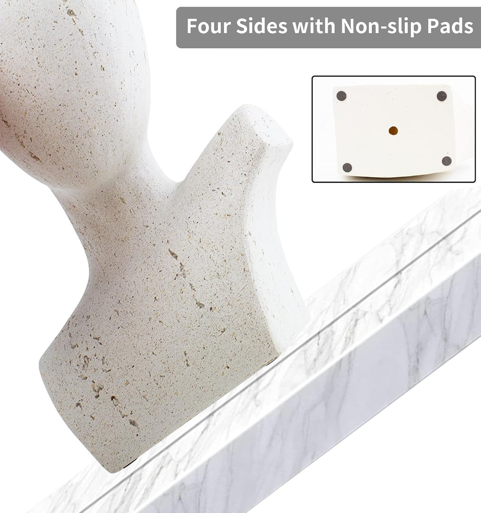 Large Size Abstract Home Decor Living Room Coffee Table Decor, No Face Thinker Statue Accents for Shelf, Modern White