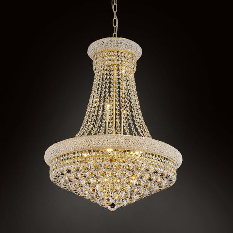 Modern Gold Crystal Chandelier Light - Diameter 23.6" Ceiling Haning Chandelier, Pendant Lighting for Living Room, Dining Room, Foyer, Entryway, Hallway A108-B0BRW322VT