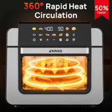 16 Qt Air Fryer Toaster Oven Combo with Ceramic Coating and Viewing Window, XL 9-In-1 Convection Oven, Top 1700W