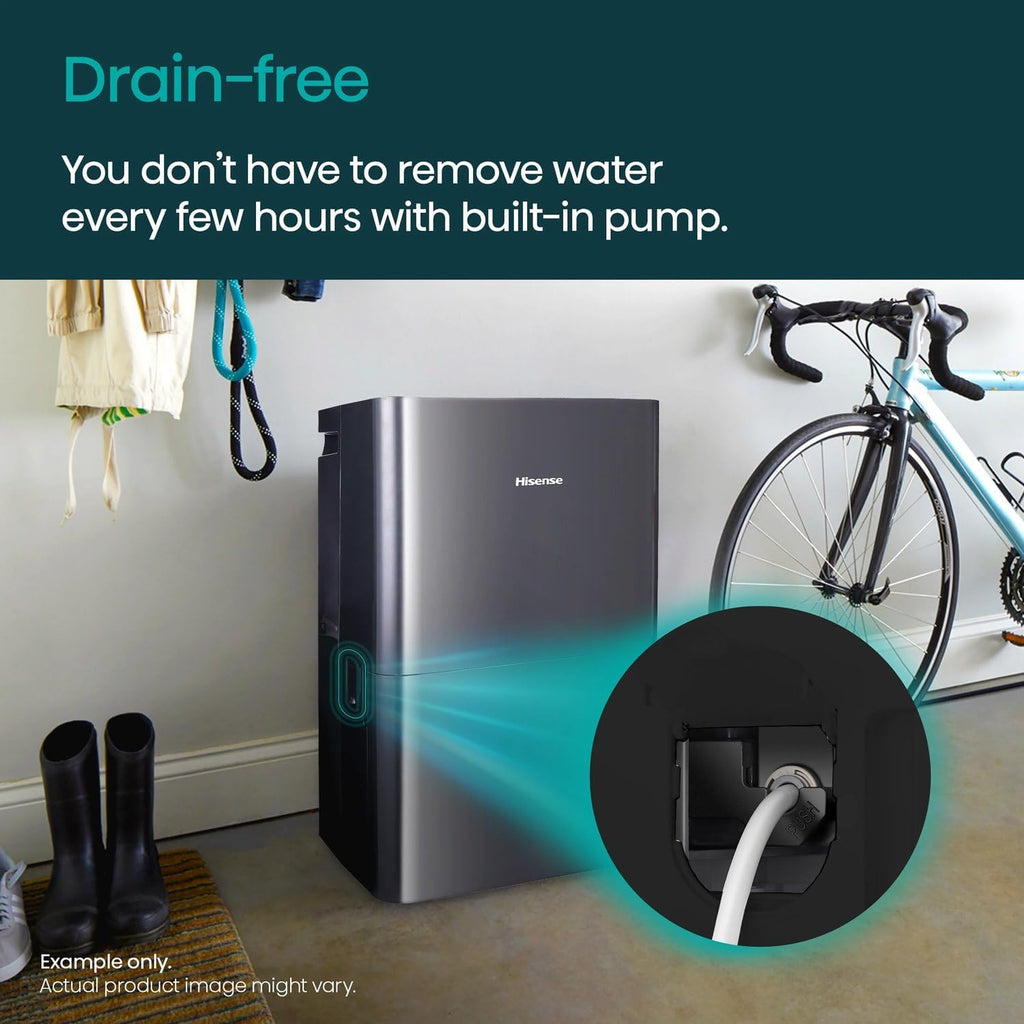 50 Pint Portable Dehumidifier with Built-In Pump in Black