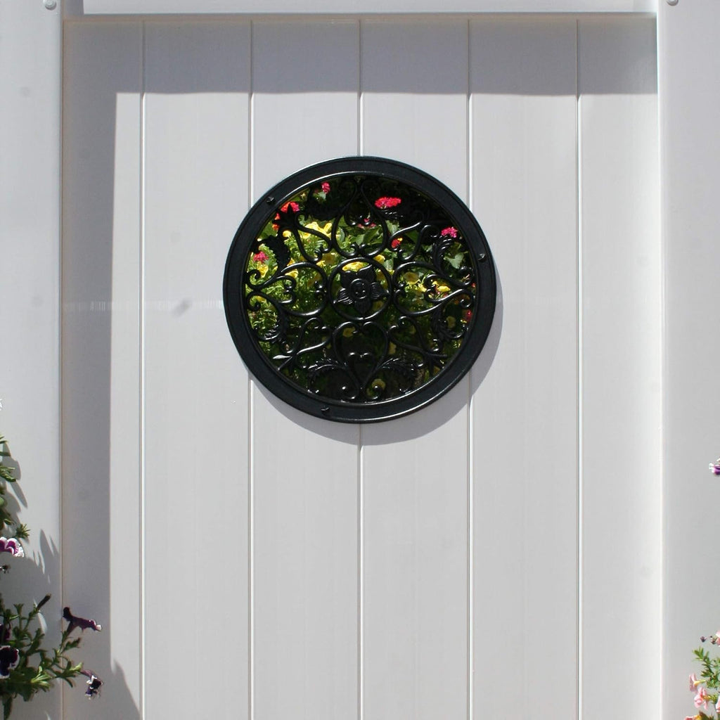 15" Diameter Round Black Cast Aluminum Fence & Gate Insert - Pack of 12