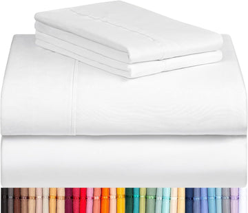 Sheet Set, Bed Sheets 4PC, Deep Pocket Cooling Bed Sheets, Soft Hotel Luxury Bedding for Mattress Wrinkle