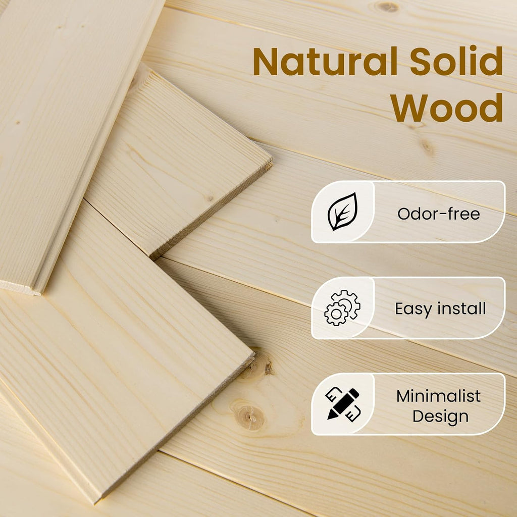 36in x 84in Sliding Barn Door with 6.6ft Barn Door Hardware Kit Included, Unfinished Solid Spruce Wood Door, Assembly