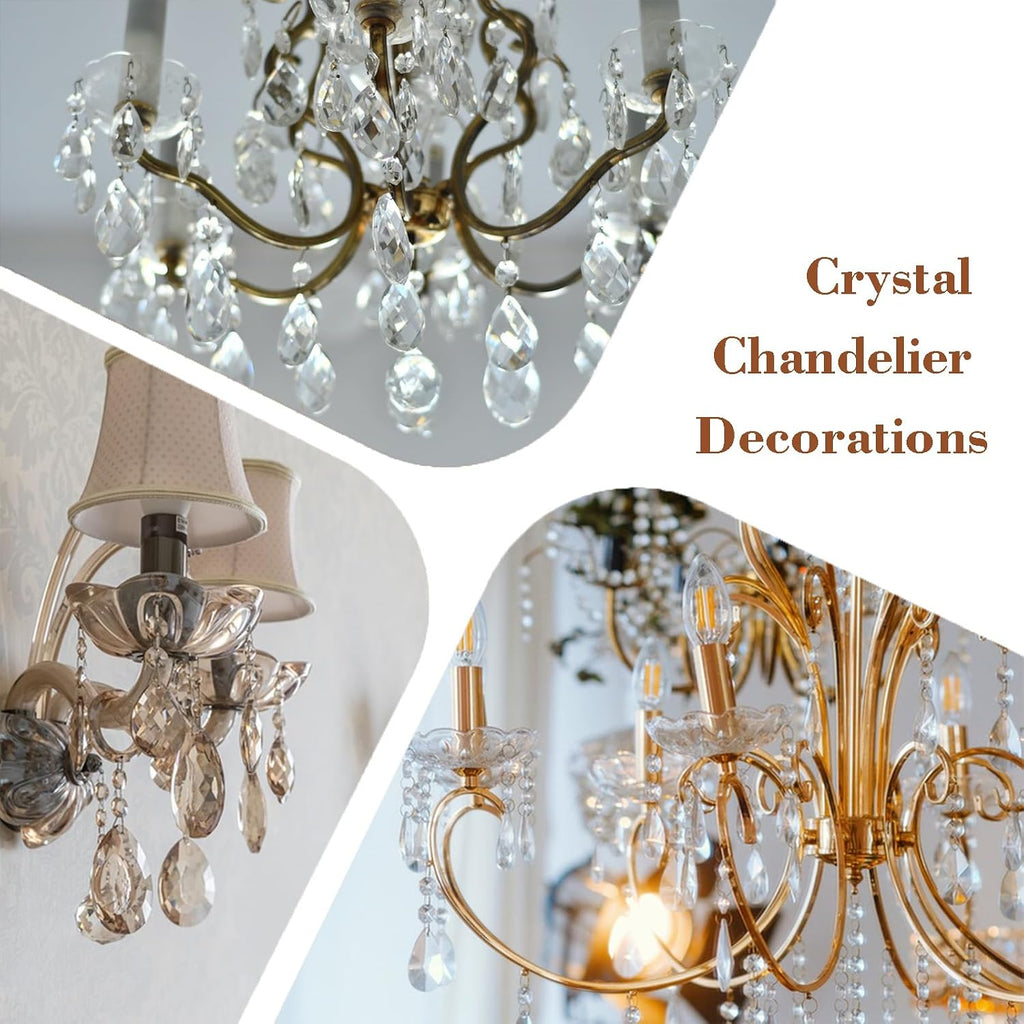 10pcs Crystal Suncatcher Prisms Pendants Chandelier Crystals Replacement Hanging Sun Catcher Beads for DIY Arts