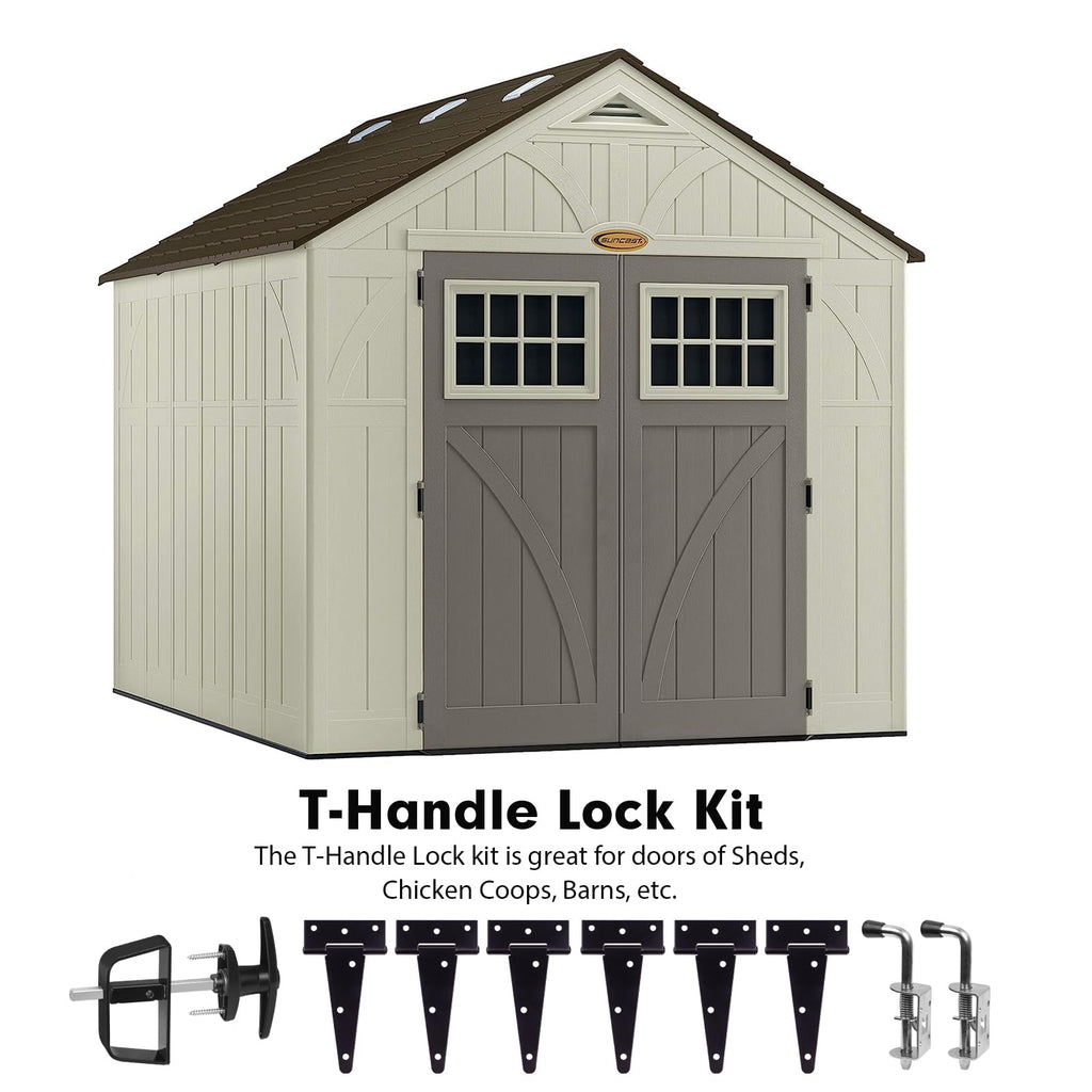 Door Hardware Kit - Complete Gate Set with Hinges, Latch, Lock & Handle for Your Shed Door