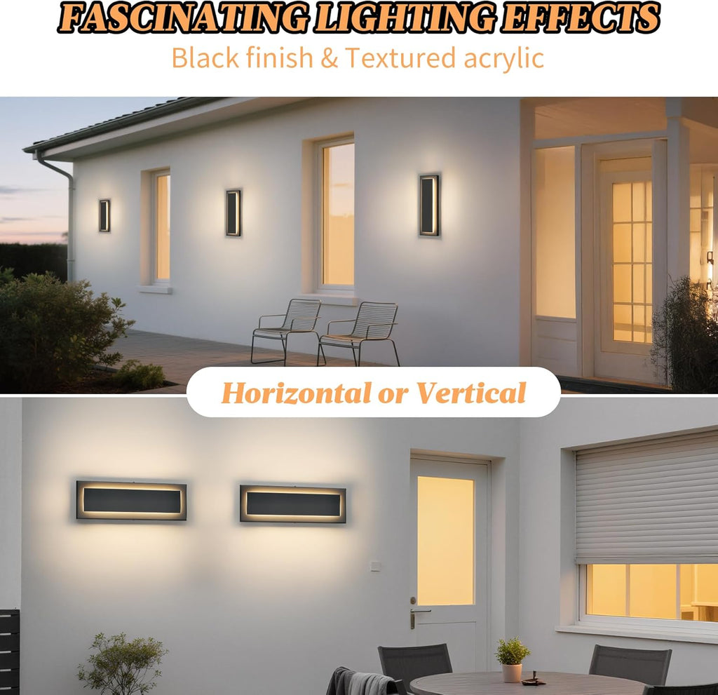15.7 in Outdoor Wall Sconce Light,Modern Exterior Lights Fixture,Outdoor Porch Lights for House,Patio