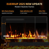2025Upgraded 72” Recessed and Wall Mounted Electric Fireplace