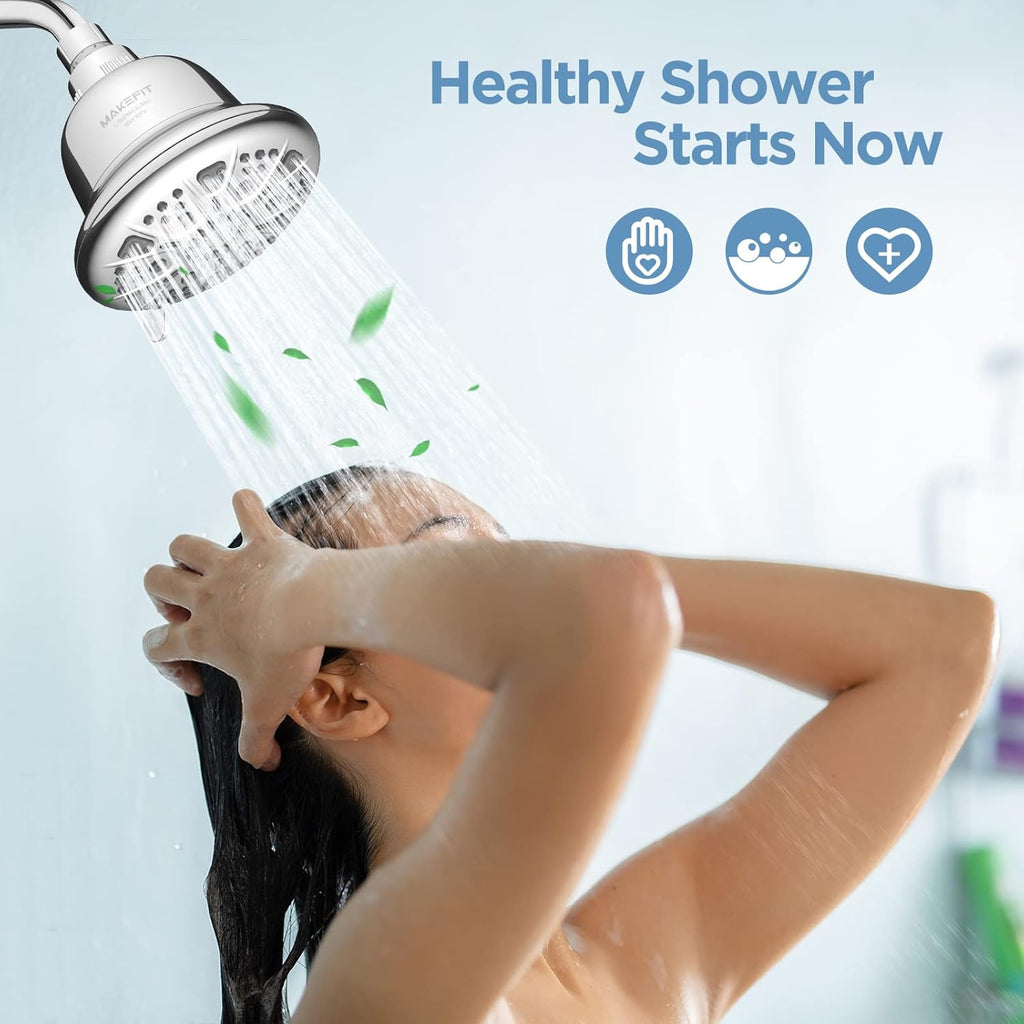 Filtered Shower Head - High Pressure Shower Head with Filter for Hard Water Softener