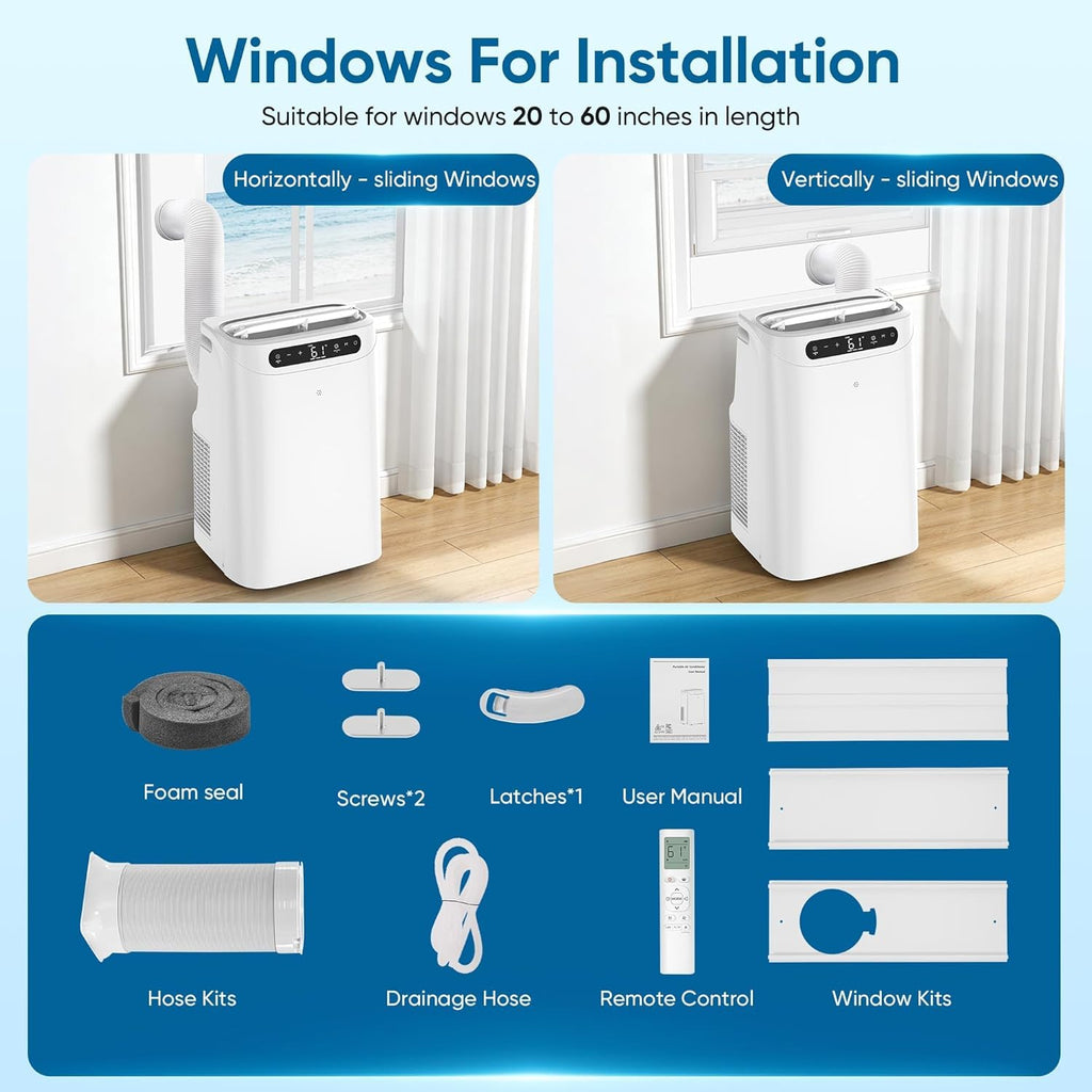 12000 BTU Portable Air Conditioners, Cools Up to 500 Sq.Ft, Portable AC Unit with Remote Control, Cooling, Fan