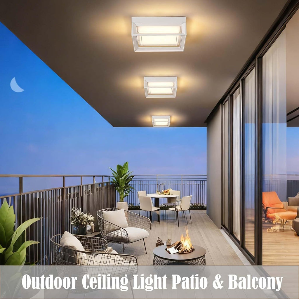 Modern White LED Flush Mount Ceiling Light Outdoor