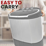 Portable Washing Machine - Twin Tub 11Lbs Capacity, Compact Mini Laundry Washer (7.7 Lbs) & Spinner (3.3 Lbs) with