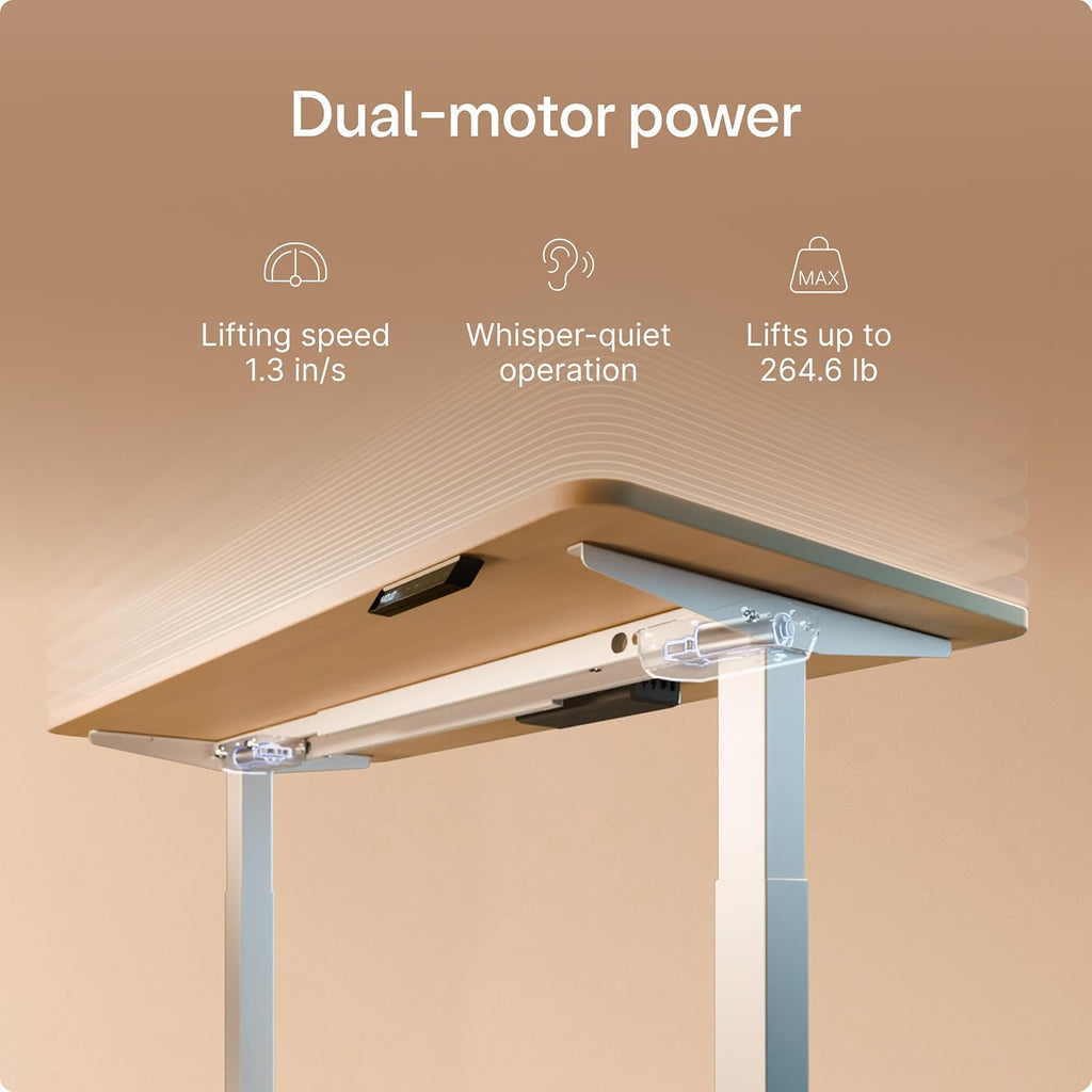 Height Adjustable Standing Desk Frame - Ergonomic Sit Stand Desk Frame, Electric Dual Motor, USB & USB-C Charging