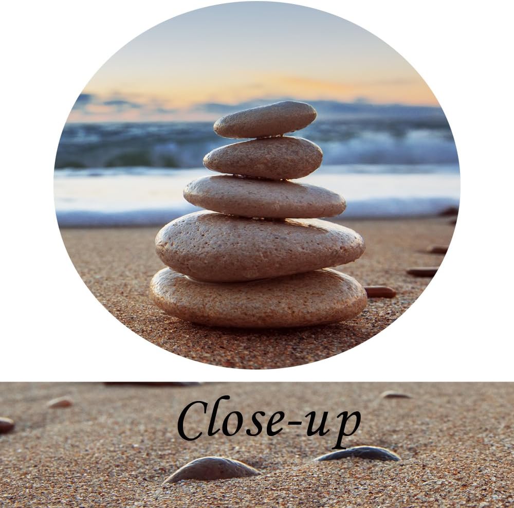5 Pieces Canvas Prints Wall Art Zen Stones Balance Pebbles Stack on Beach Modern Wall Decor Stretched Gallery Canvas