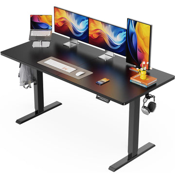 Electric Standing Desk, 55 x 28 inch Height Adjustable Sit Stand Up Desk, Computer Home Office Desk with 4 Memory