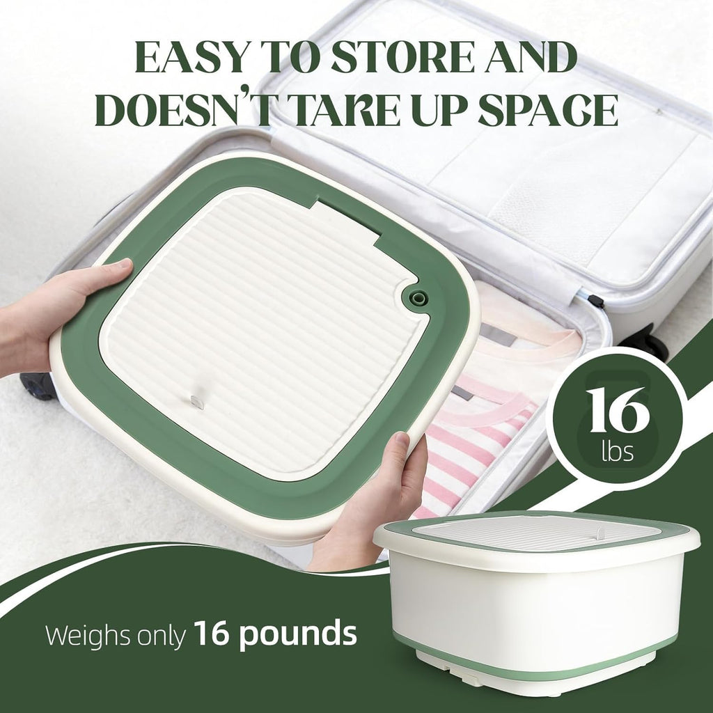 1.8 Cu.Ft Compact Portable Washer - Foldable Washing Machine with Spin Dryer, 150W Timer for RV, Apartment, Camping