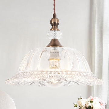 Vintage Pendant Light Fixtures for Kitchen Island Brass Gold 10.6" Glass Small Pendant Lights Adjustable Hanging