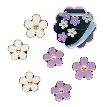 Flowers Car Accessories, Purple White Daisy Air Freshener Vent Clips